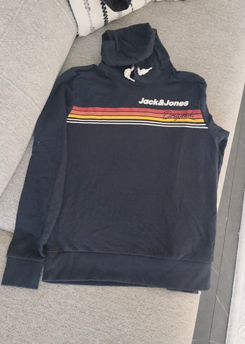 Jack&Jones Mavi Kapüşonlu Sweatshirt - Görsel 3