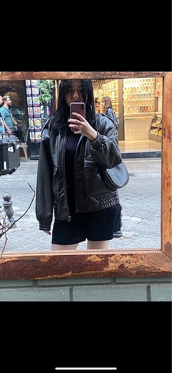 m Beden gri Renk STRADIVARIUS SUNI DERI PILOT CEKER OVERSIZE