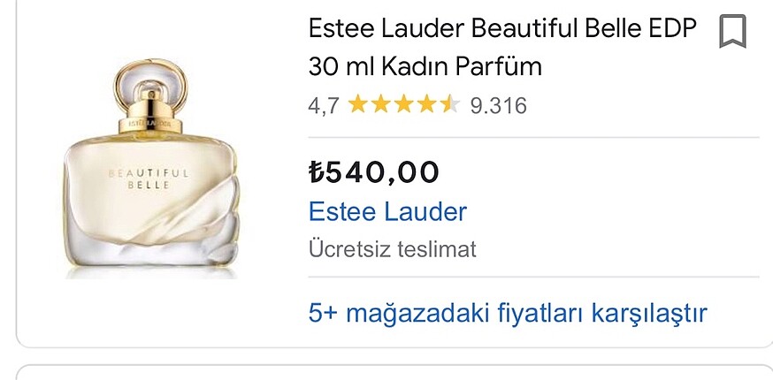  Beden Renk Estee Lauder beautiful belle 30 ml