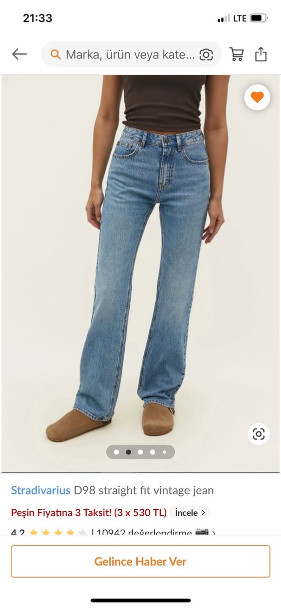 Stradivarius D98 Straight Fit Vintage Jean - Görsel 2