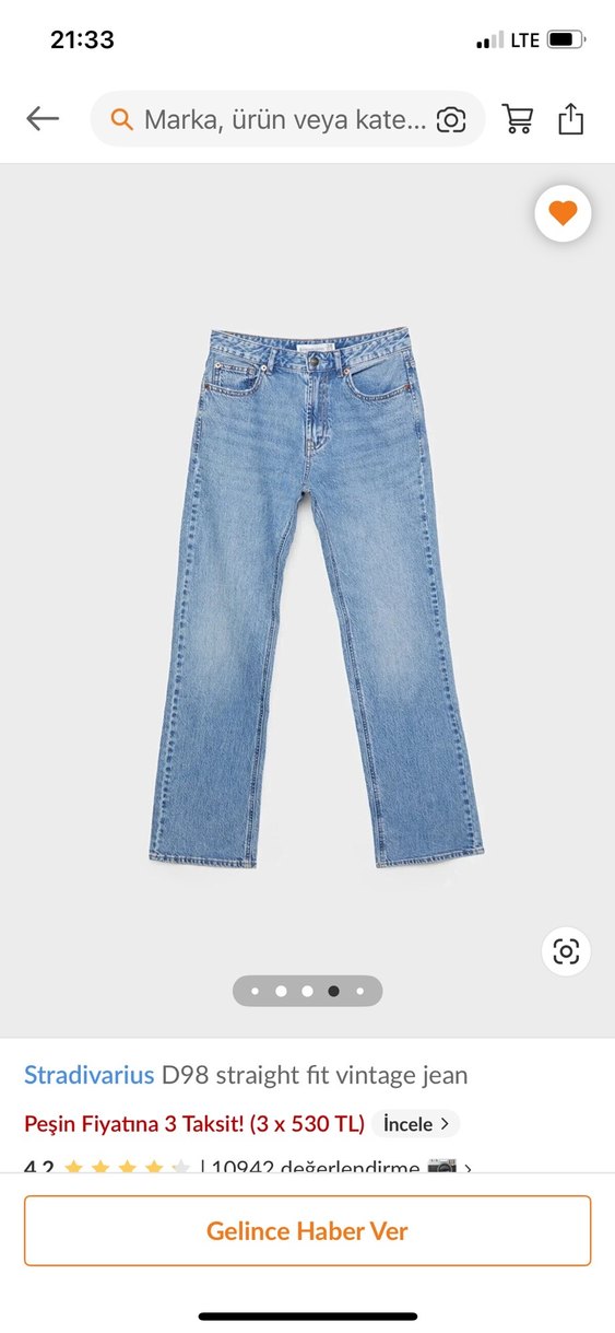 Stradivarius D98 Straight Fit Vintage Jean - Görsel 3