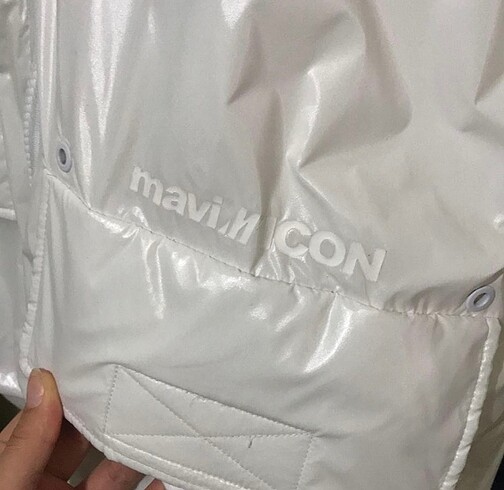 Mavi kadın mont - Görsel 5