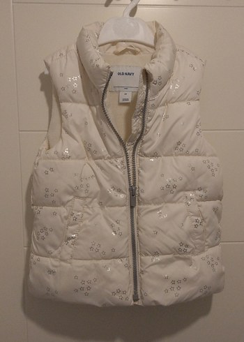 Beyaz Parlak Yıldızlı Old Navy Kız Çocuk Yelek 3 yaşYENI GIBI - Görsel 5