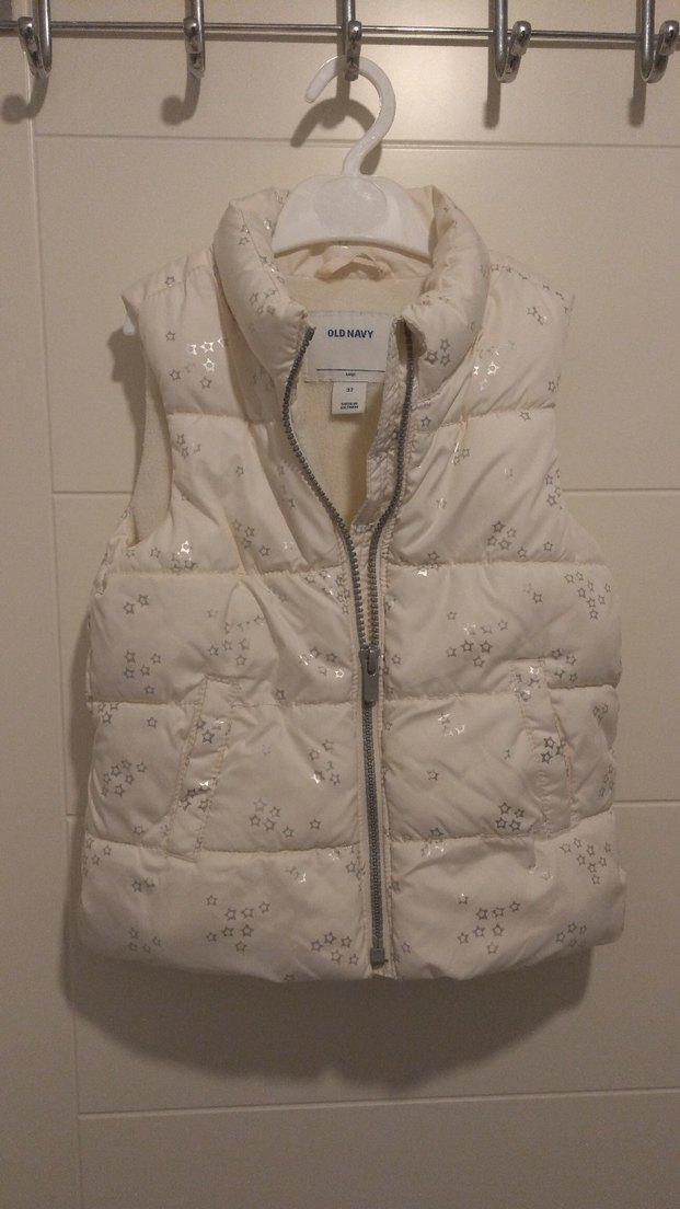 Beyaz Parlak Yıldızlı Old Navy Kız Çocuk Yelek 3 yaşYENI GIBI - Görsel 5