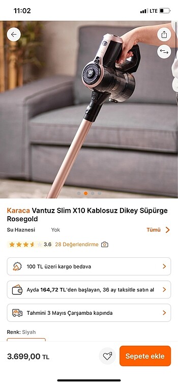 KARACA DİKEY SÜPÜRGE ROSE GOLD