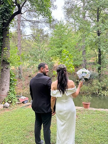 36 Beden beyaz Renk Nikah elbisesi