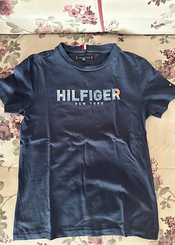 Orijinal Tommy Hilfiger Erkek Lacivert Baskılı Kısa Kollu Tişört