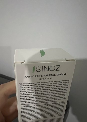 Sinoz Leke Karşıtı Yüz Kremi 40 ml - Görsel 3
