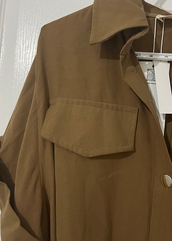 Tensel kumaş midi boy kemerli elbise - Görsel 6