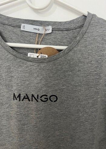 Mango Gri Kısa Kollu Kadın Tişört - Görsel 2
