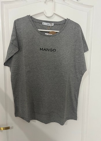 Mango Gri Kısa Kollu Kadın Tişört - Görsel 3