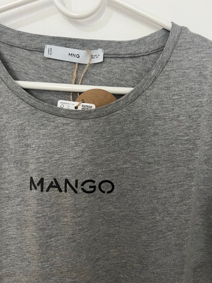 Mango Gri Kısa Kollu Kadın Tişört - Görsel 2
