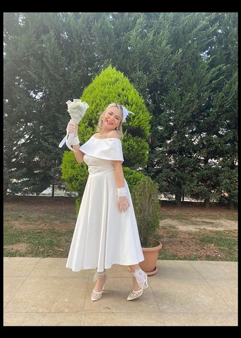 38 Beden El yapımı İşlemeli Beyaz Topuklu Nikah Kadın Ayakkabı