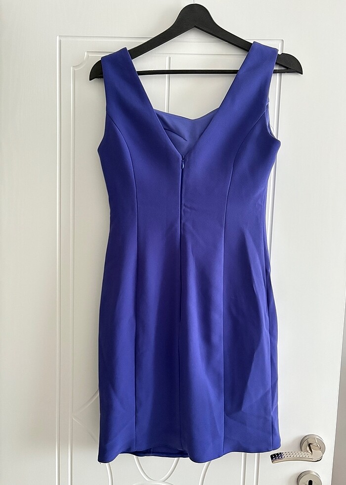 Morcivert renk elbise - Görsel 3