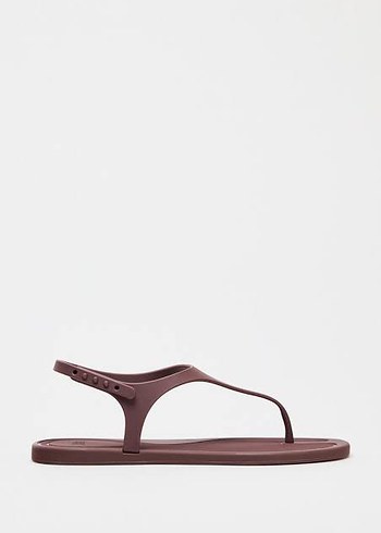 Zara Zara Bordo Düz Sandalet