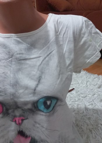 Kız Çocuk Beyaz Baskılı Tişört - Görsel 2