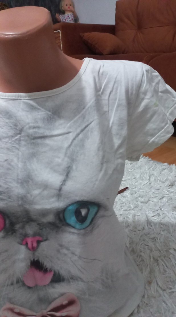 Kız Çocuk Beyaz Baskılı Tişört - Görsel 2