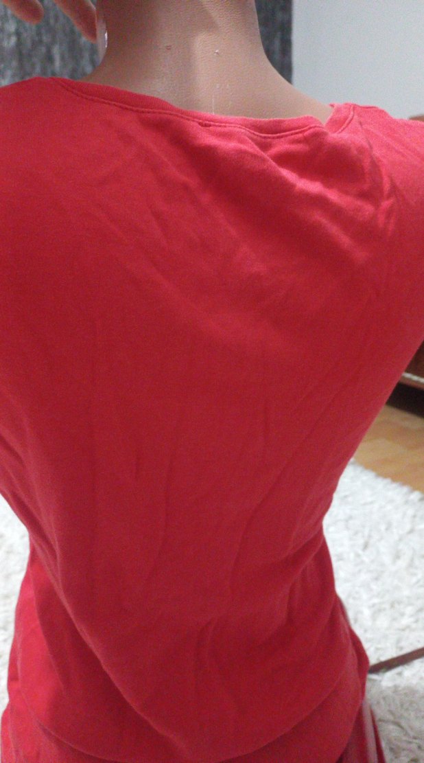 Kırmızı Kısa Kollu Kadın Tişört - Görsel 3