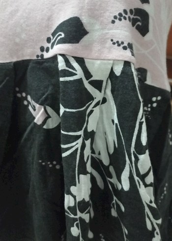 Pembe Gri Baskılı Volanlı Mini Etek - Görsel 3