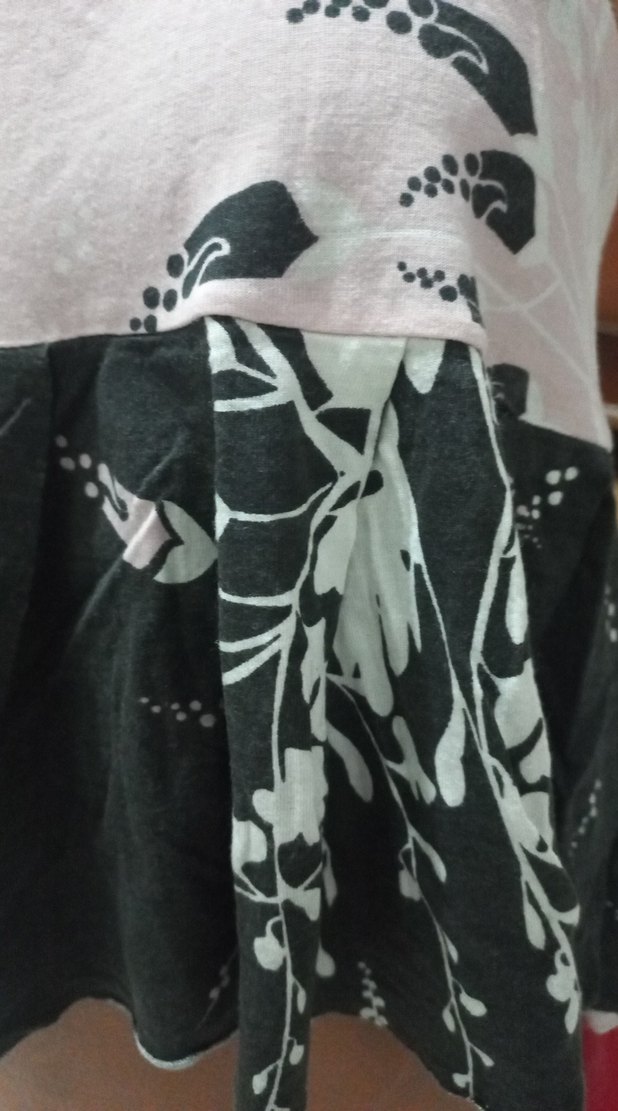 Pembe Gri Baskılı Volanlı Mini Etek - Görsel 3