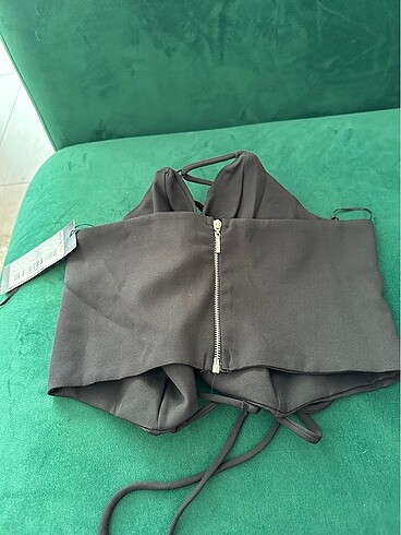 l Beden siyah Renk Straplez korse crop