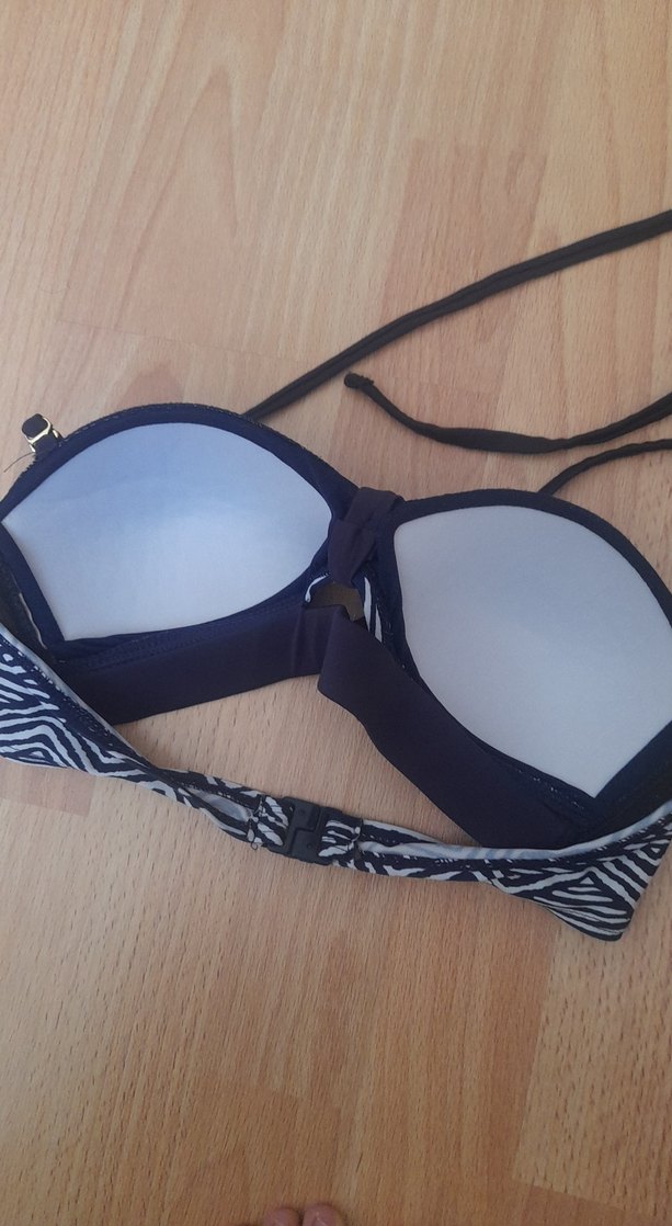 Zebra Desenli İpli Kadın Bikini Üstü - Görsel 2
