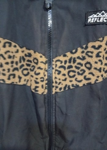 Leopar Desenli Siyah Fermuarlı erkek Ceket - Görsel 4