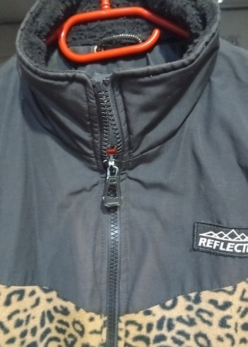 Leopar Desenli Siyah Fermuarlı erkek Ceket - Görsel 3