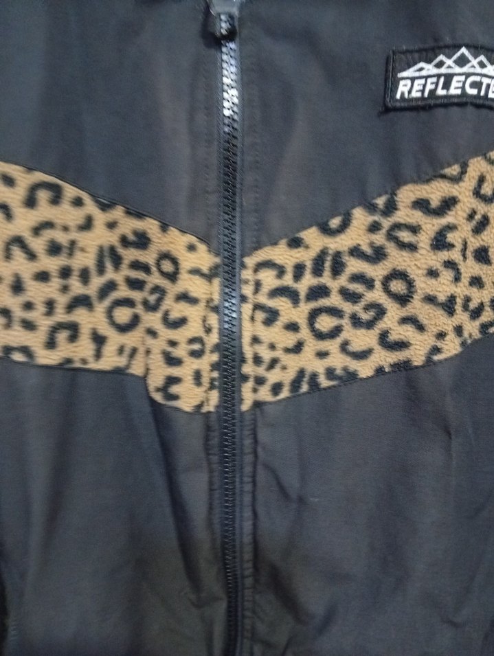 Leopar Desenli Siyah Fermuarlı erkek Ceket - Görsel 4