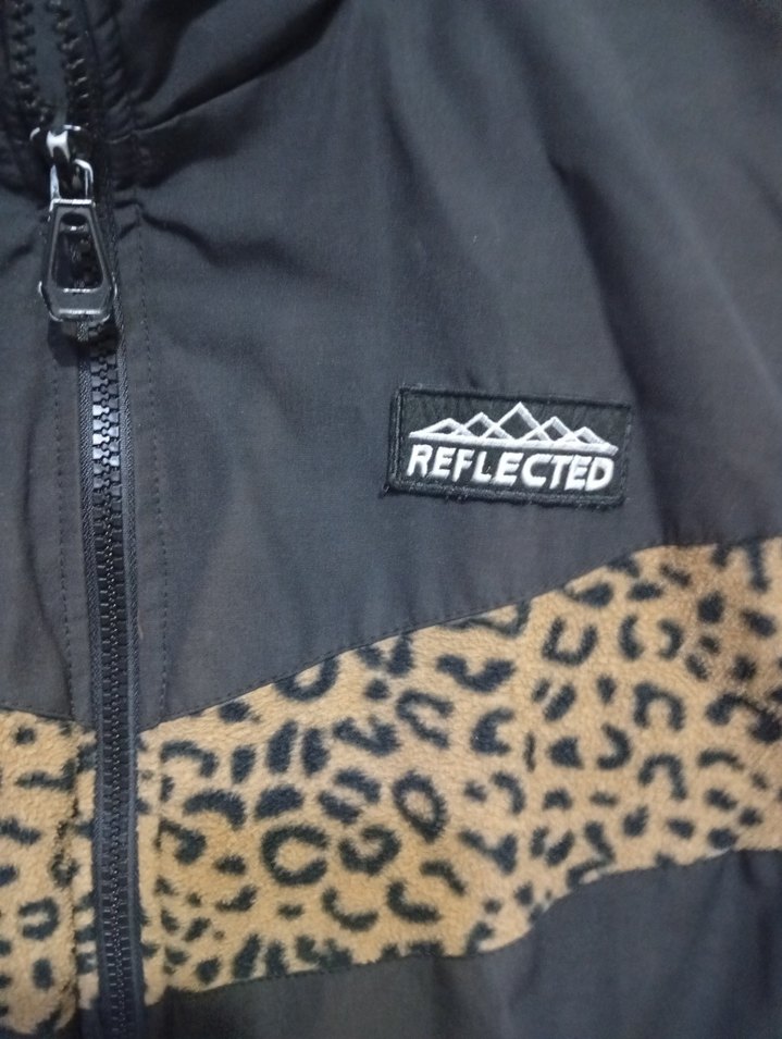 Leopar Desenli Siyah Fermuarlı erkek Ceket - Görsel 2