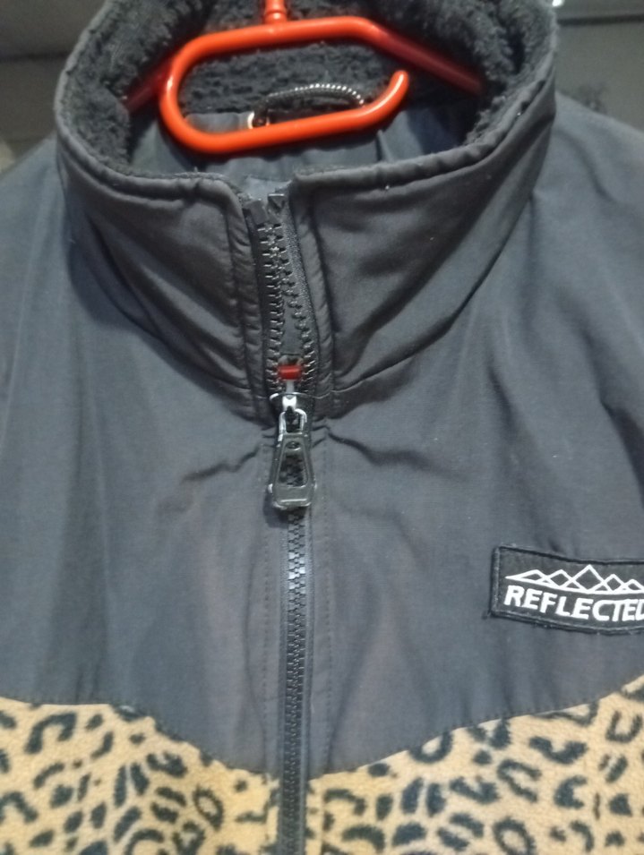 Leopar Desenli Siyah Fermuarlı erkek Ceket - Görsel 3