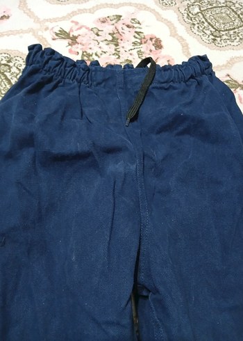 Kemerli Lacivert Bol Kesim Denim Pantolon - Görsel 3