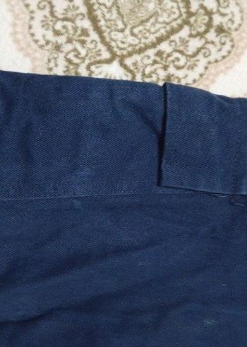 Kemerli Lacivert Bol Kesim Denim Pantolon - Görsel 2