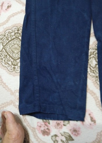 Kemerli Lacivert Bol Kesim Denim Pantolon - Görsel 4