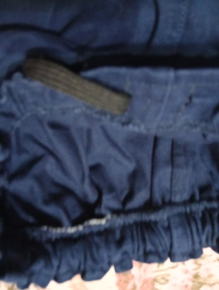 Kemerli Lacivert Bol Kesim Denim Pantolon - Görsel 5