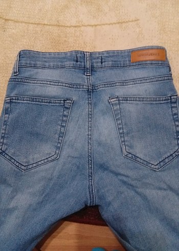 erkek Mavi Denim Bağlama Desenli Normal Boy Jean - Görsel 9