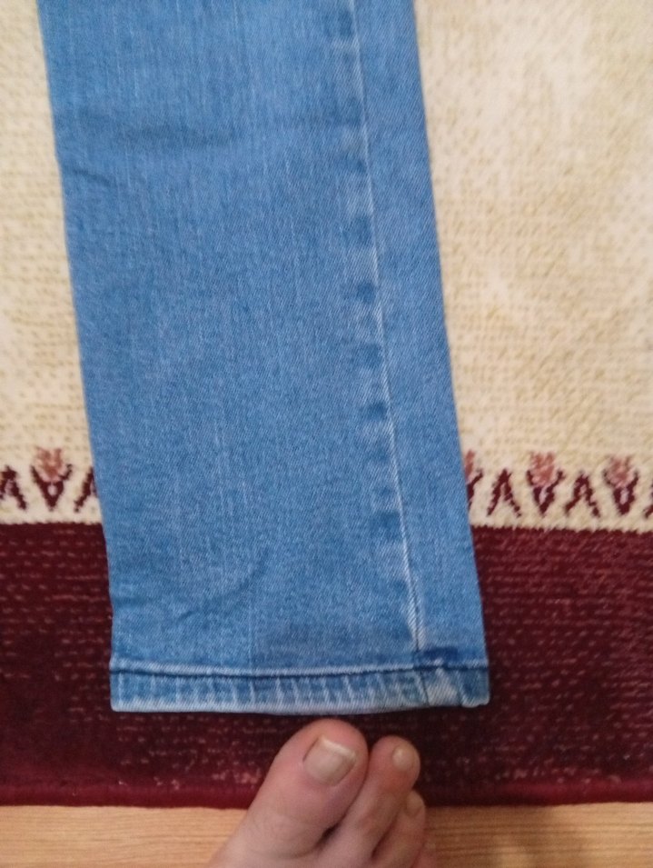 erkek Mavi Denim Bağlama Desenli Normal Boy Jean - Görsel 3