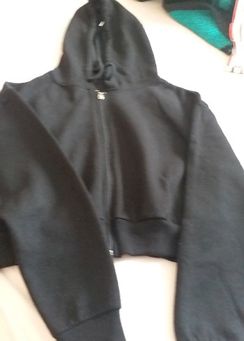 Siyah Fermuarlı Kadın Sweatshirt