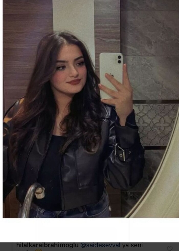 Crop deri ceket - Görsel 4