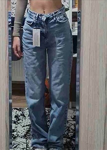 Trendyol & Milla Kadın Gri Bol Kesim Denim Pantolon