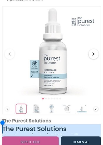 The Purest Solutions Hyaluronic Asit + B Serumu 30 ml