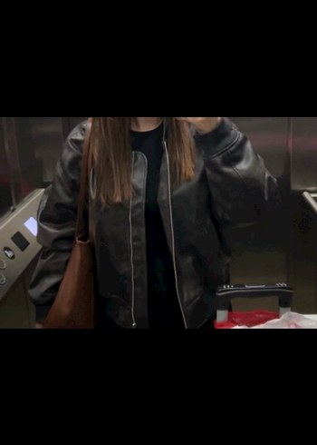 Deri bomber ceket deri ceket - Görsel 4