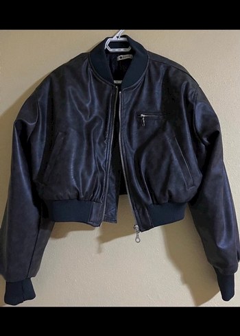 Deri bomber ceket deri ceket - Görsel 2