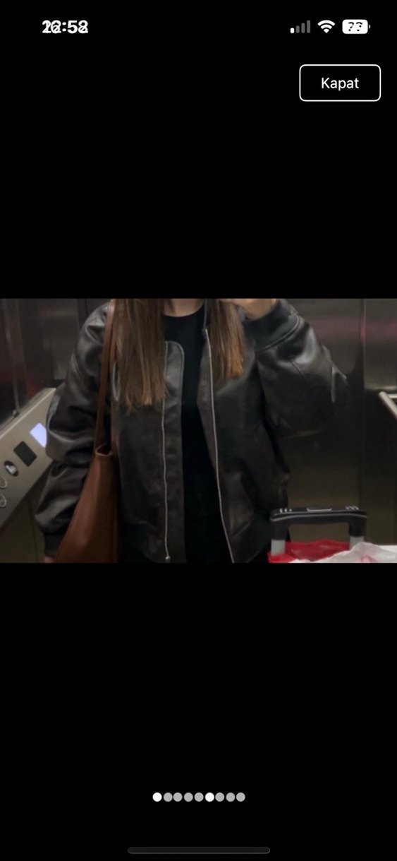 Deri bomber ceket deri ceket - Görsel 4