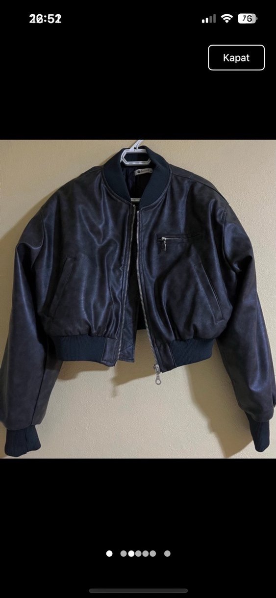 Deri bomber ceket deri ceket - Görsel 2