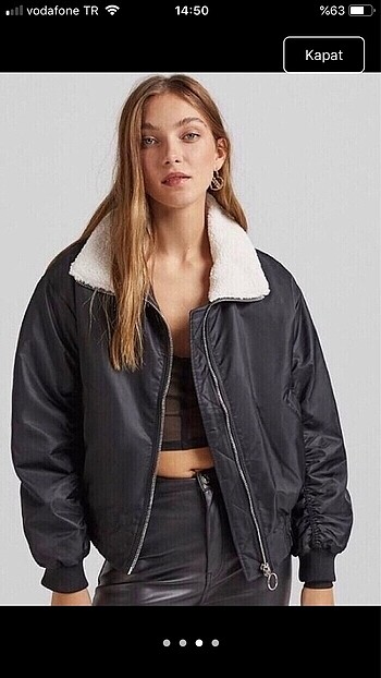 Bershka siyah bomber ceket