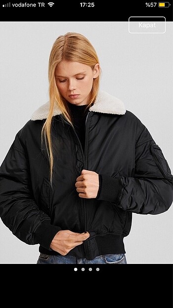 Siyah bomber ceket