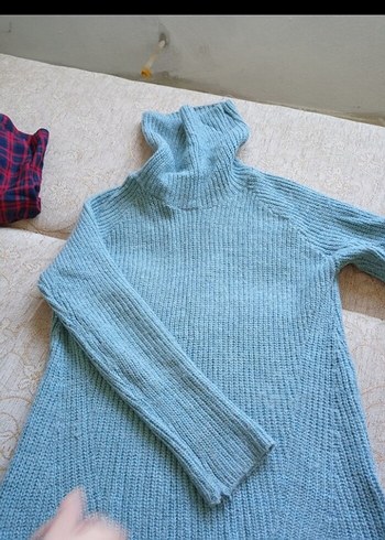 Gri Bohem Balıkçı Yaka Kadın Kazak - Görsel 2