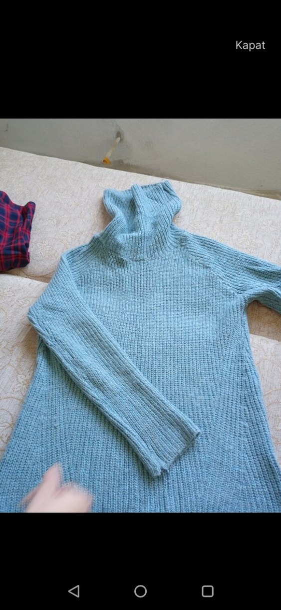 Gri Bohem Balıkçı Yaka Kadın Kazak - Görsel 2