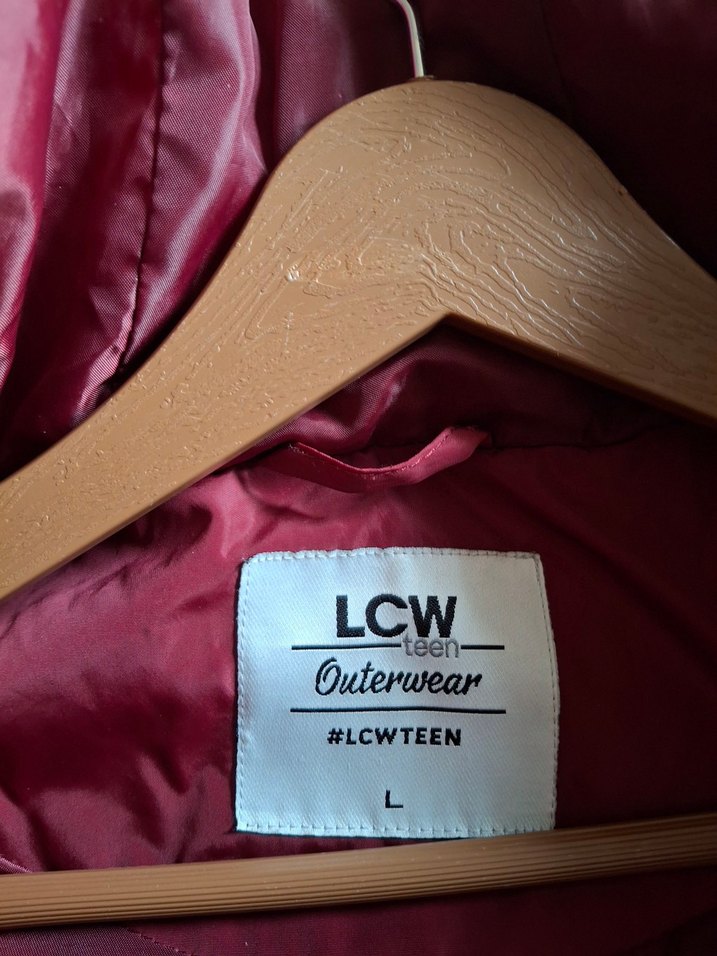 Bordo Kürklü Kadın Kışlık Mont - Görsel 3